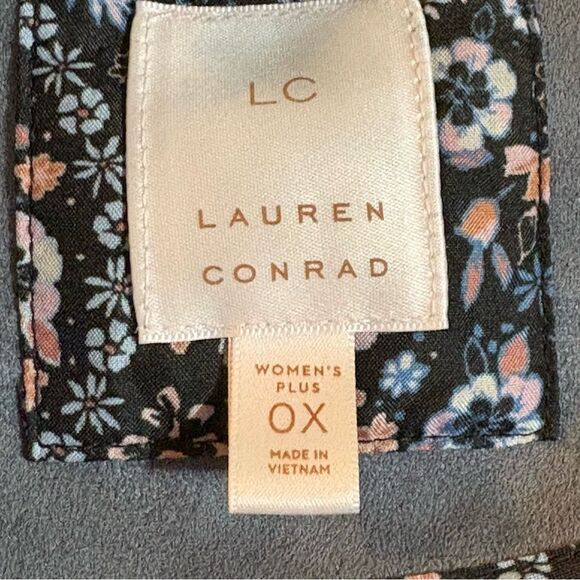 LC Lauren Conrad Faux Leather Moto Jacket Women’s 0X Gray Full Zip Pockets. - Picture 7 of 10